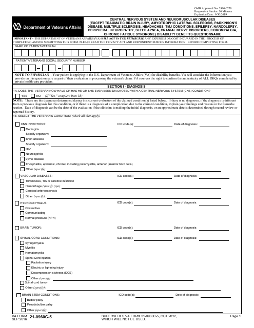 VA Form 21-0960C-5  Printable Pdf