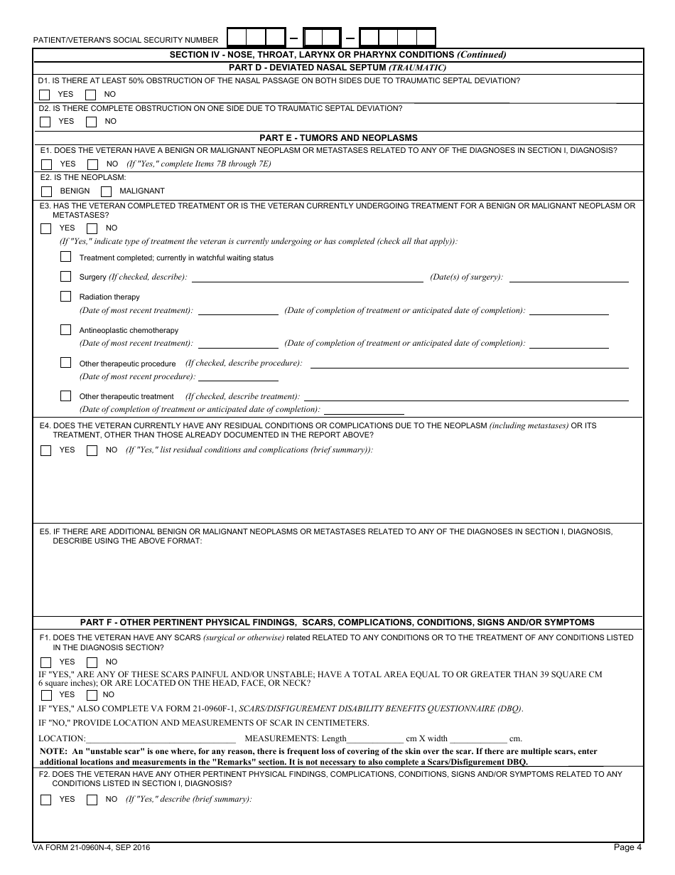 VA Form 21-0960N-4 - Fill Out, Sign Online and Download Fillable PDF ...