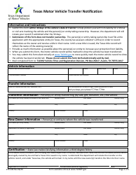 Form VTR-346 Download Fillable PDF Or Fill Online Texas Motor Vehicle ...