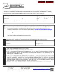 Form MO W-4P Withholding Certificate for Pension or Annuity Statements - Missouri