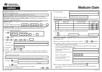 Form MS014.1705 Medicare Claim - Australia