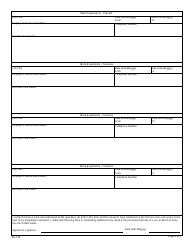 Form DS-158 Contact Information and Work History for Nonimmigrant Visa Applicant, Page 2