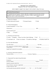 Form FIS2288 Michigan Prior Authorization Request Form for Prescription Drugs - Michigan, Page 2