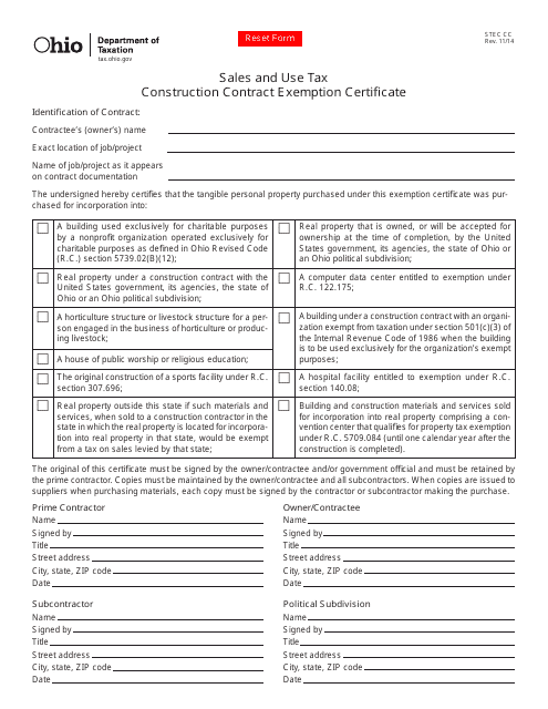 Form STEC CC  Printable Pdf