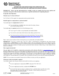 VA Form 21-526 Veteran's Application for Compensation and/or Pension