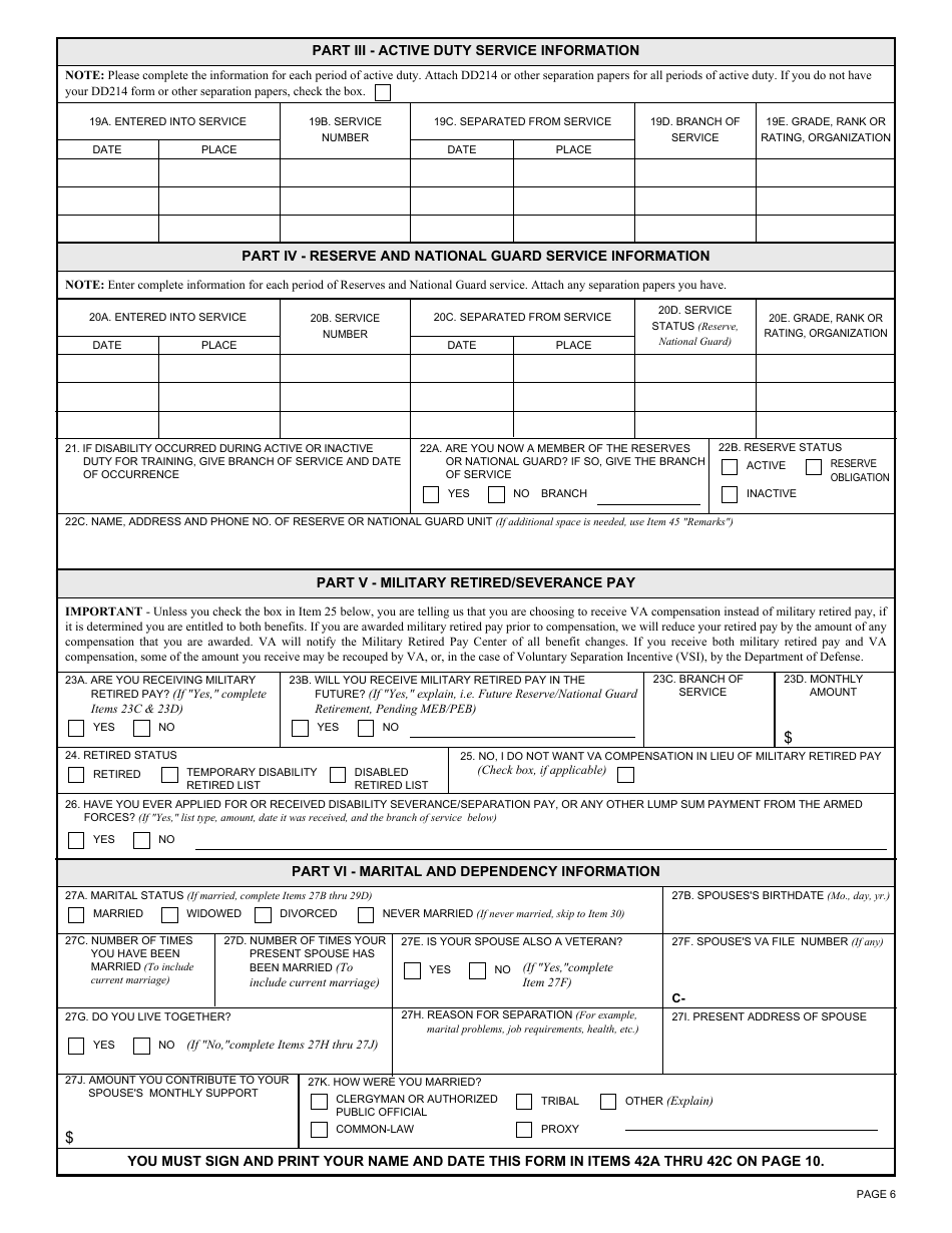 Va Form 21-526 - Fill Out, Sign Online And Download Fillable Pdf 