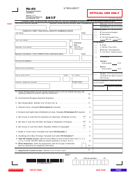 Form PA-40 &quot;Pennsylvania Income Tax Return&quot; - Pennsylvania