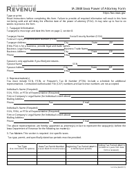 Form IA2848 &quot;Iowa Power of Attorney Form&quot; - Iowa