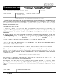 Document preview: VA Form 22-1999c Certificate of Affirmation of Enrollment Agreement - Correspondence Course
