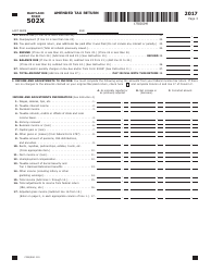 Form 502X Amended Tax Return - Maryland, Page 3