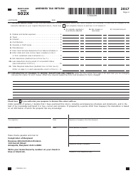 Form 502X Amended Tax Return - Maryland, Page 4