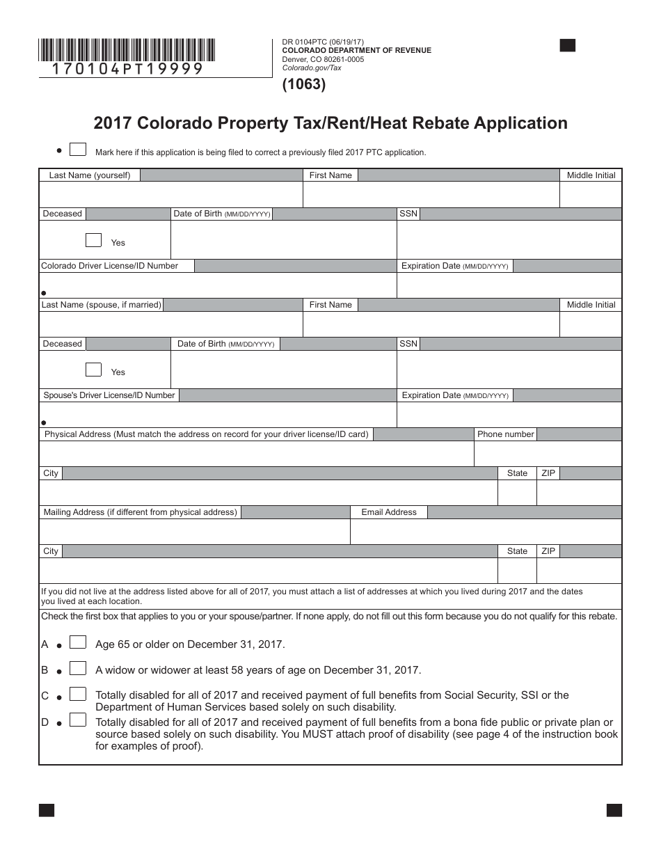 Form DR0104PTC Colorado Property Tax / Rent / Heat Rebate Application - Colorado, Page 7