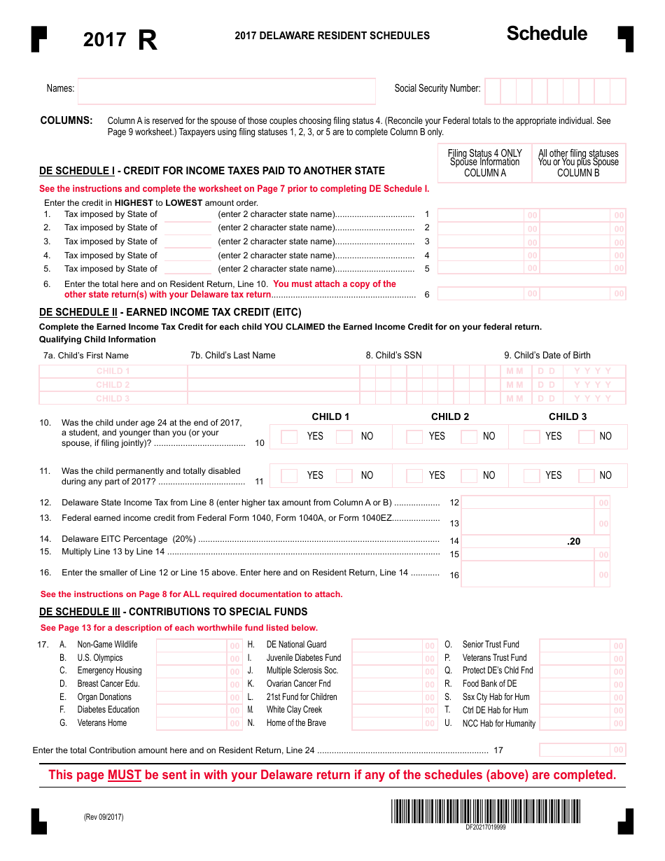 Form 200-01 Resident Individual Income Tax Return - Delaware, Page 21
