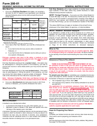 Form 200-01 &quot;Resident Individual Income Tax Return&quot; - Delaware, Page 2