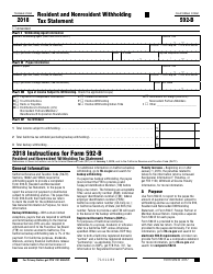 Document preview: Form 592-B Resident and Nonresident Withholding Tax Statement - California