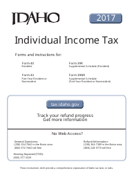 Instructions for Form 40, 43, 39R, 39NR &quot;Individual Income Tax&quot; - Idaho, 2017