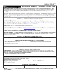 Document preview: VA Form 40-0247 Presidential Memorial Certificate Request Form