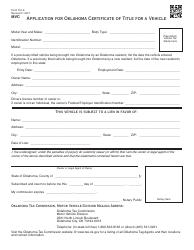 OTC Form 701-6 Application for Oklahoma Certificate of Title for a Vehicle - Oklahoma