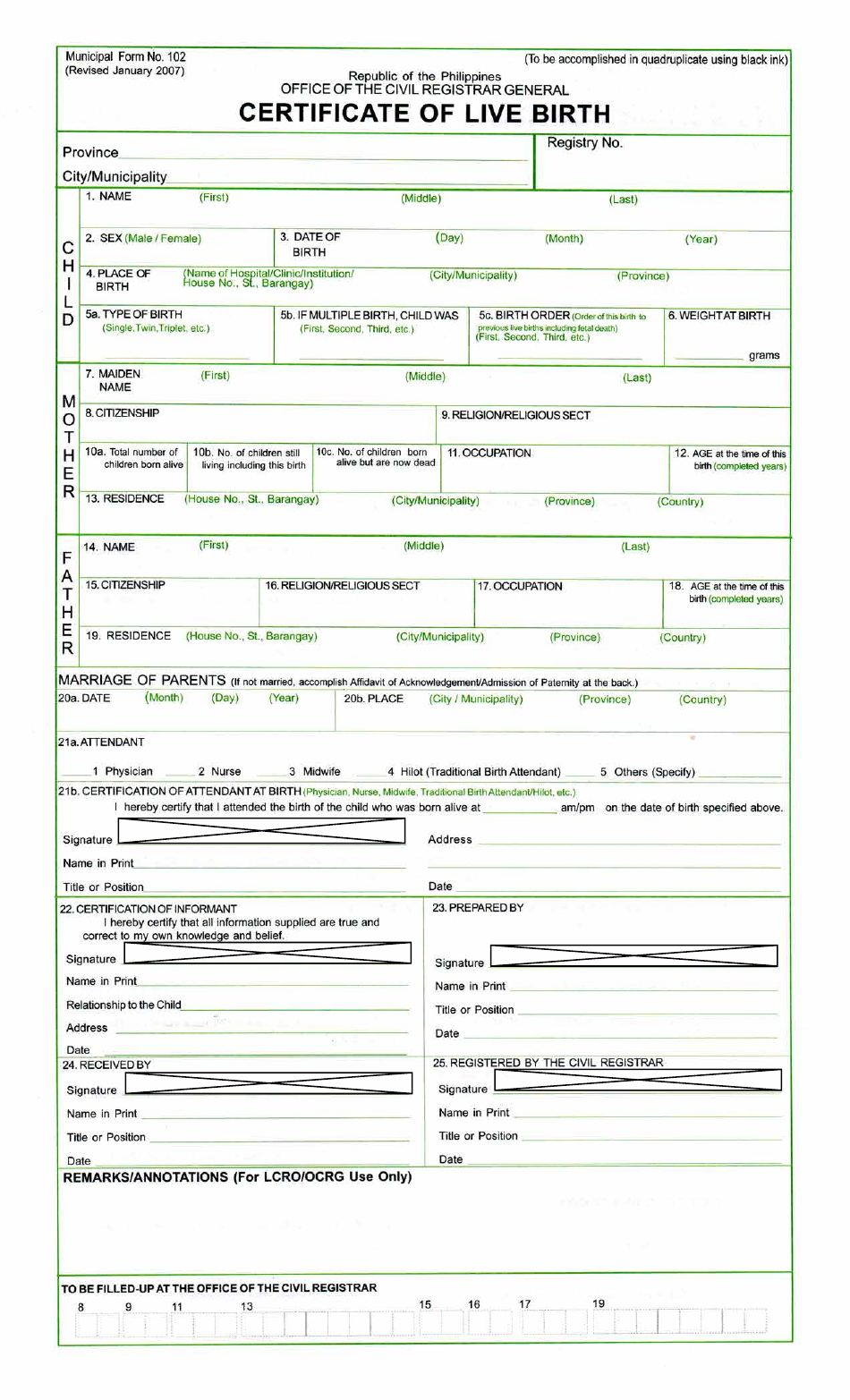 Printable Form For Birth Certificate Printable Forms Free Online