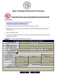 Form G-7 Quarterly Return for Monthly Payer - Georgia (United States)