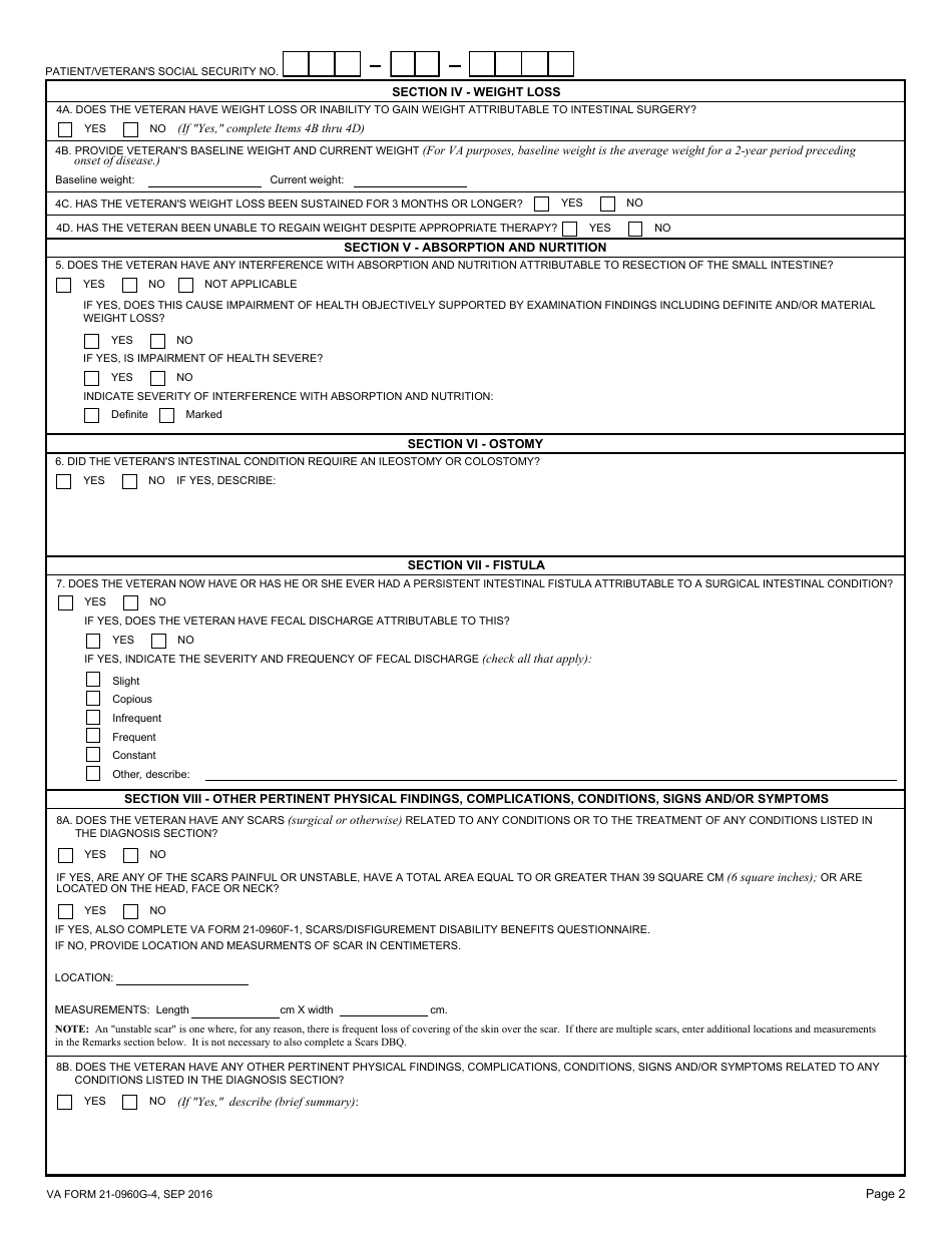 VA Form 21-0960G-4 - Fill Out, Sign Online and Download Fillable PDF ...