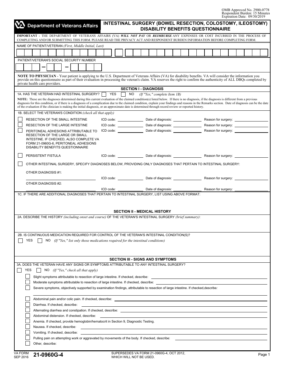 VA Form 21-0960G-4 - Fill Out, Sign Online and Download Fillable PDF ...