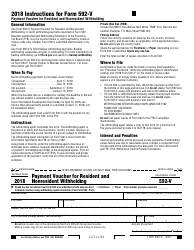 Document preview: Form 592-V Payment Voucher for Resident and Nonresident Withholding - California