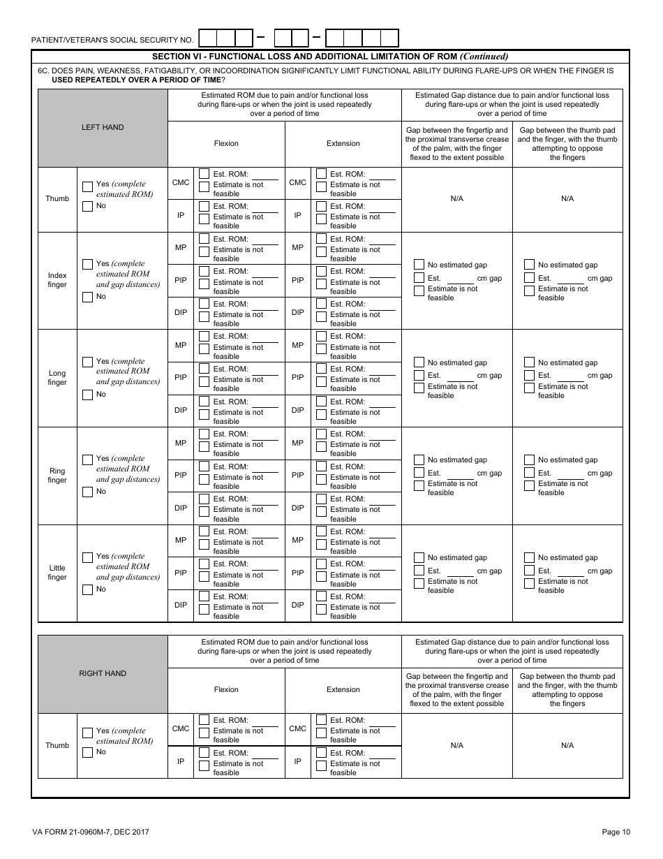 Va Form 21 0960m 7 Fill Out Sign Online And Download Fillable Pdf Templateroller 5589