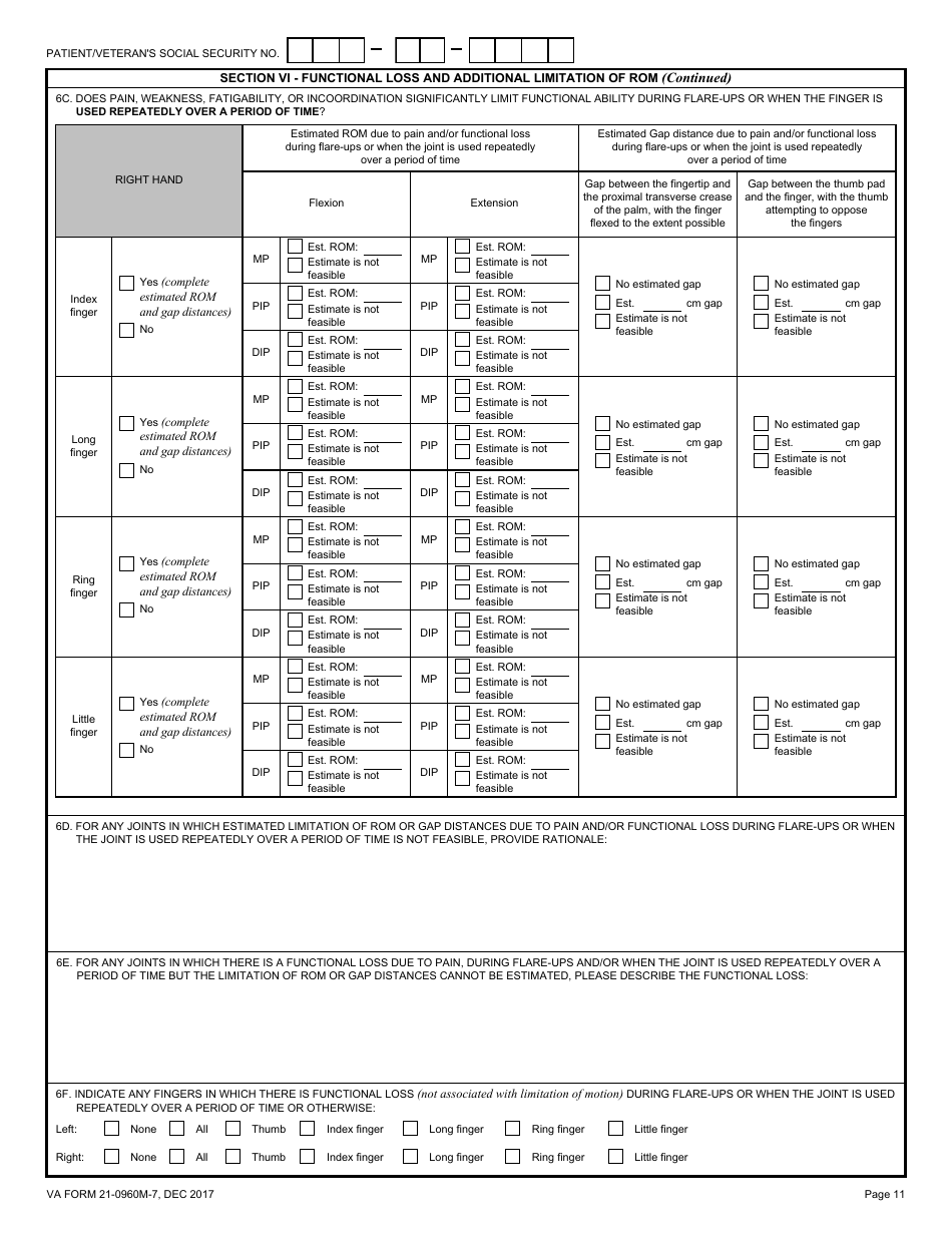 Va Form 21 0960m 7 Fill Out Sign Online And Download Fillable Pdf Templateroller 5340