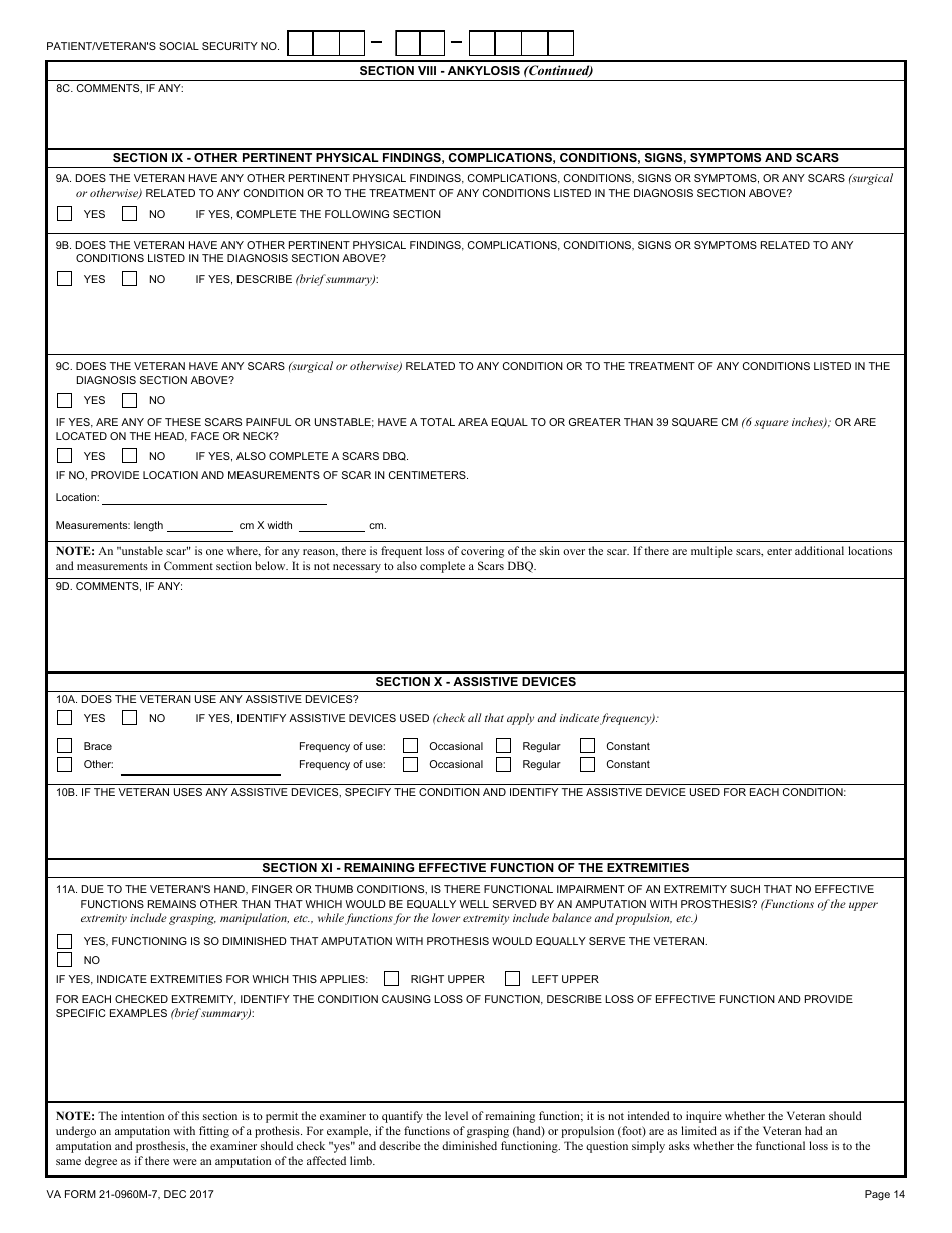 VA Form 21-0960M-7 - Fill Out, Sign Online and Download Fillable PDF ...