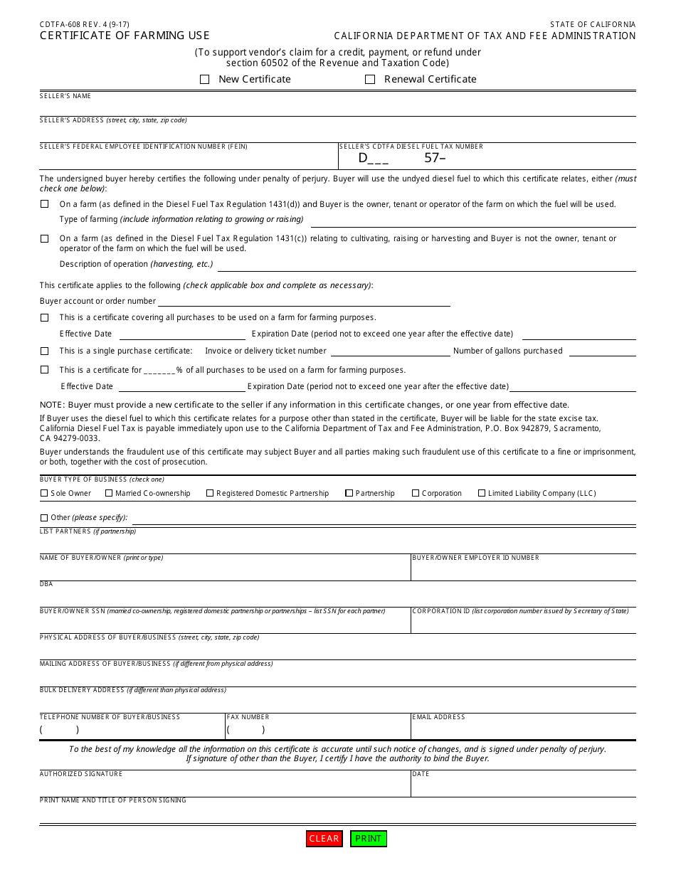 Form CDTFA-608 - Fill Out, Sign Online and Download Fillable PDF ...