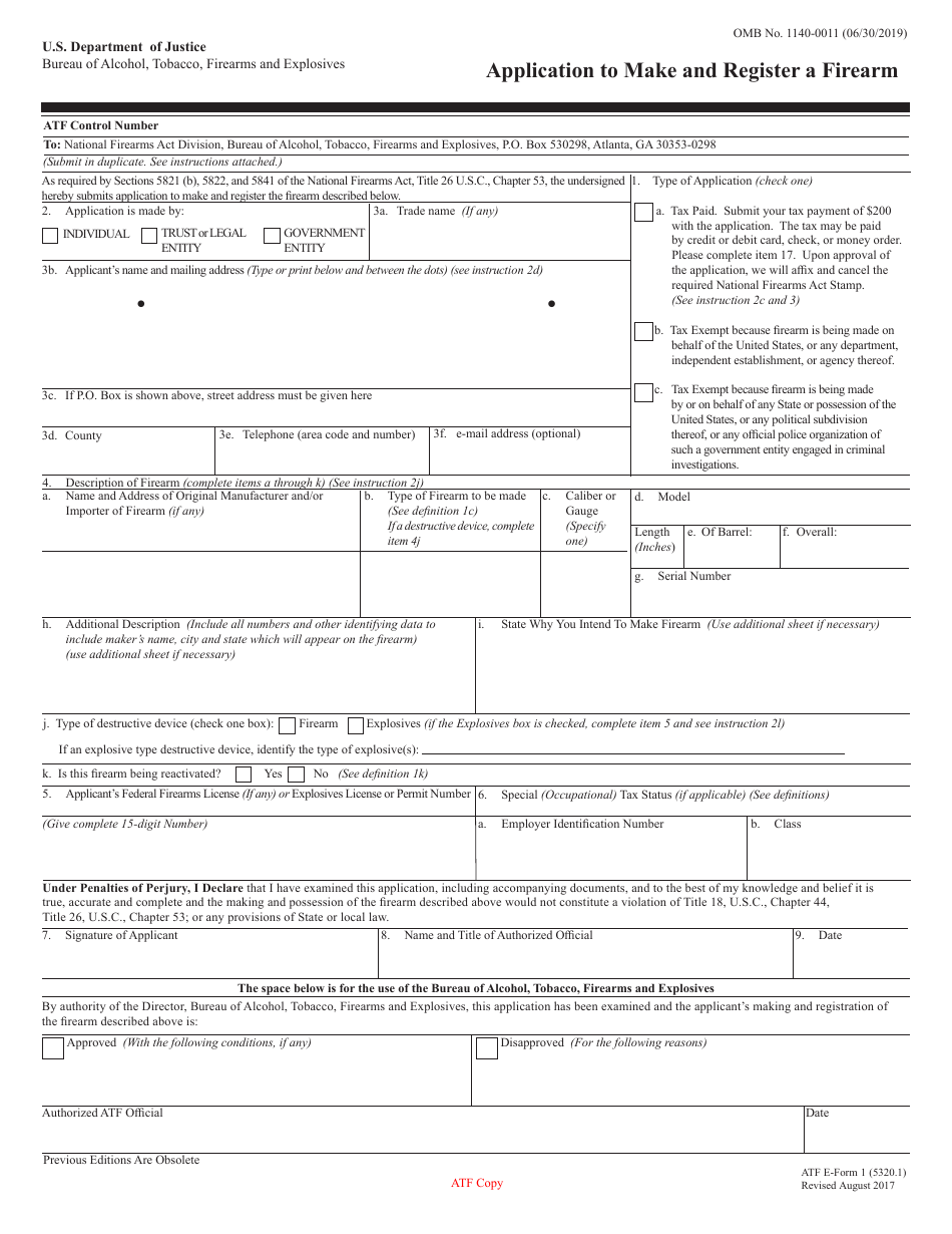 ATF Form 1 (5320.1) - Fill Out, Sign Online and Download Fillable PDF ...