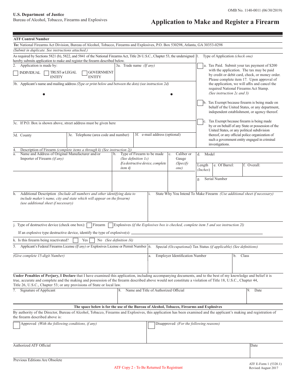ATF Form 1 (5320.1) Application to Make and Register a Firearm, Page 7
