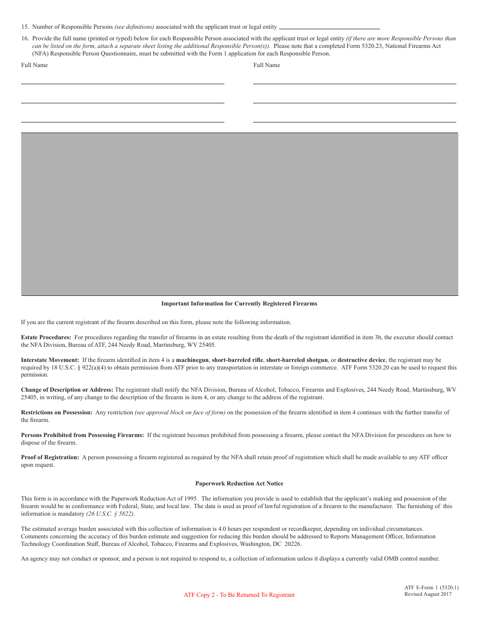 ATF Form 1 (5320.1) Application to Make and Register a Firearm, Page 9