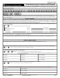 VA Form 21-0960A-3 Hypertension Disability Benefits Questionnaire