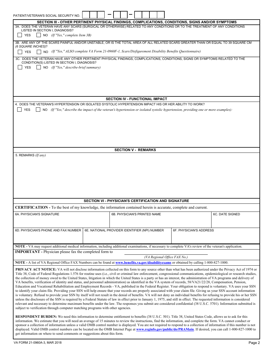 Va Form 21 0960a 3 Fill Out Sign Online And Download Fillable Pdf Templateroller