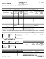 Document preview: Form HUD-92458 Rent Schedule Low Rent Housing