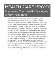 Document preview: Form 1430 Health Care Proxy - New York