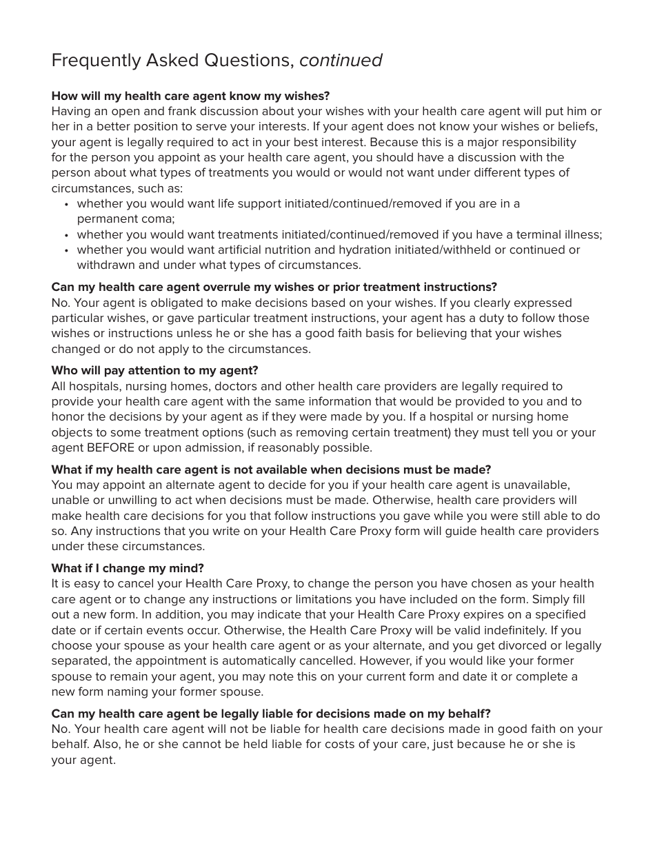 Form 1430 Health Care Proxy - New York, Page 4