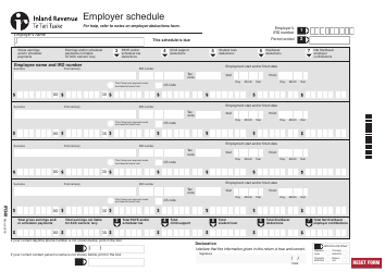Form IR348 &quot;Employer Schedule&quot; - New Zealand