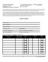 Document preview: Form HUD-9624 Contract Renewal Request Form - Multifamily Section 8 Contracts