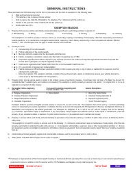 Form REV-1220 (AS+) Pennsylvania Exemption Certificate - Pennsylvania, Page 2