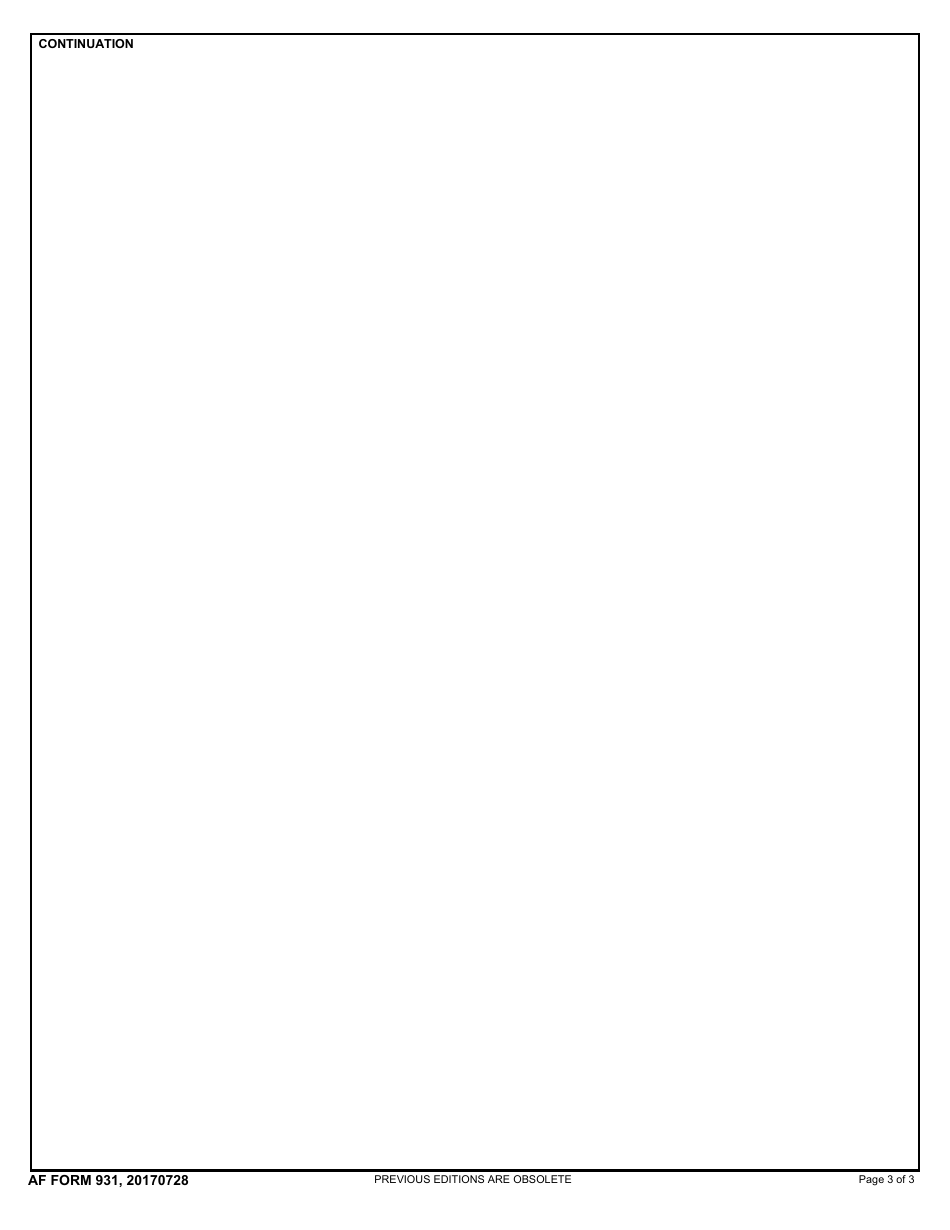 AF Form 931 Airman Comprehensive Assessment (ACA) Worksheet (AB Thru TSGT), Page 3