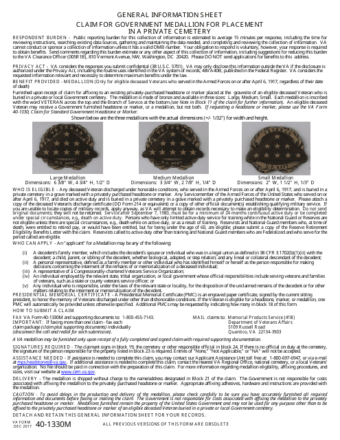 VA Form 40-1330M  Printable Pdf