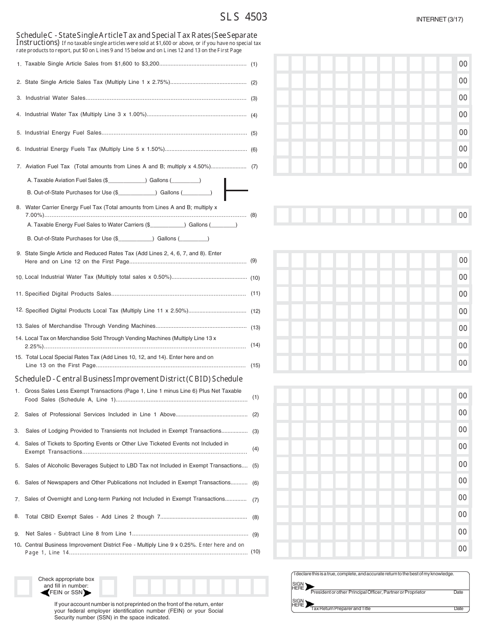 Form SLS450 State and Local Sales and Use Tax Return - Tennessee, Page 3