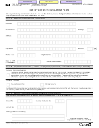Form PWGSC-TPSGC8001-552E &quot;Direct Deposit Enrolment Form&quot; - Canada