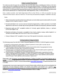 Form MDH896 Immunization Certificate - Maryland, Page 2