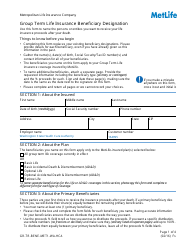 &quot;Group Term Life Insurance Beneficiary Designation Form - Metlife&quot;