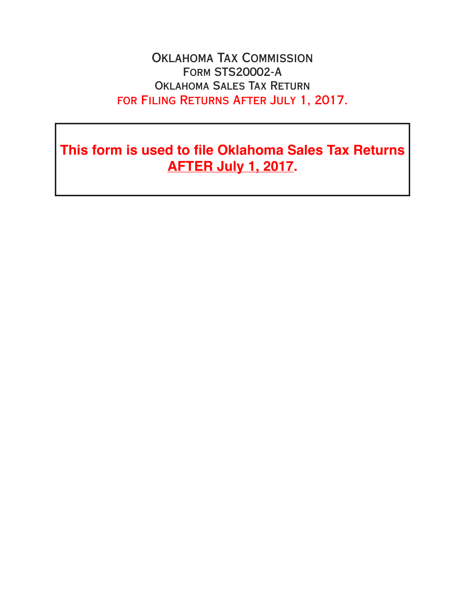 OTC Form STS20002-A - Fill Out, Sign Online and Download Fillable PDF ...