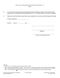 Form PLLC-02 Articles of Organization (Professional Limited Liability Company) - North Carolina, Page 3